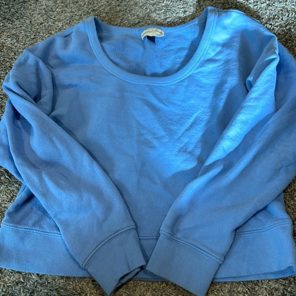 blue target scoop neck sweatshirt